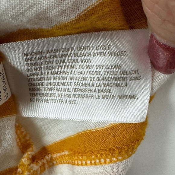 Old Navy Petite Striped Half Sleeve Ruffle Front Blouse Women's Junior Large - Picture 8 of 8